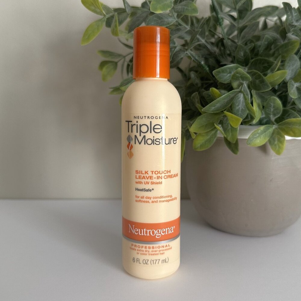 Neutrogena Triple Moisture Silk Touch LEAVE-IN CREAM Hair Conditioner 6 oz 90% +